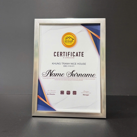 Khung Bằng Khen Màu Bạc F1B S 