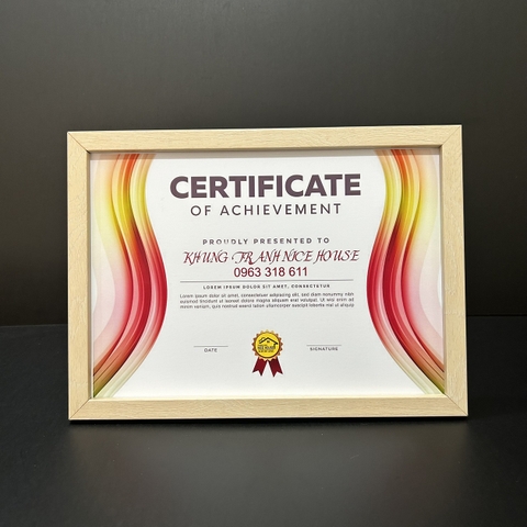 Khung Bằng Khen Vân Gỗ Nhạt F1GN