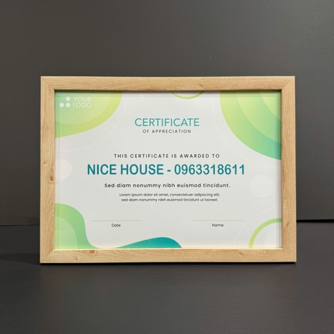 Khung Bằng Khen Màu Gỗ Đơn Giản F1GT