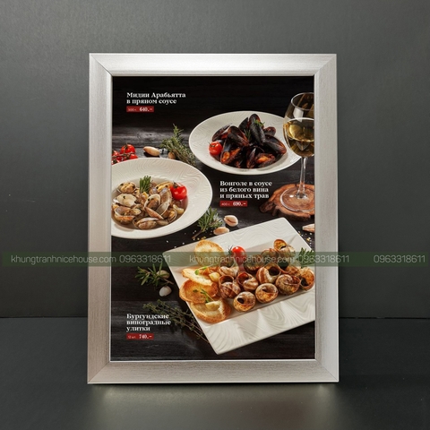 Khung Menu Viền Bạc F2B