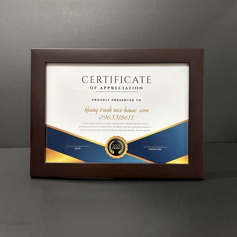 Khung Bằng Khen Màu Nâu F3N