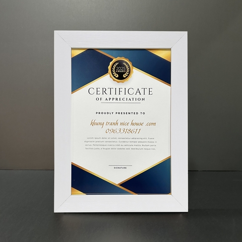 Khung Bằng Khen Trắng Vân F3TV