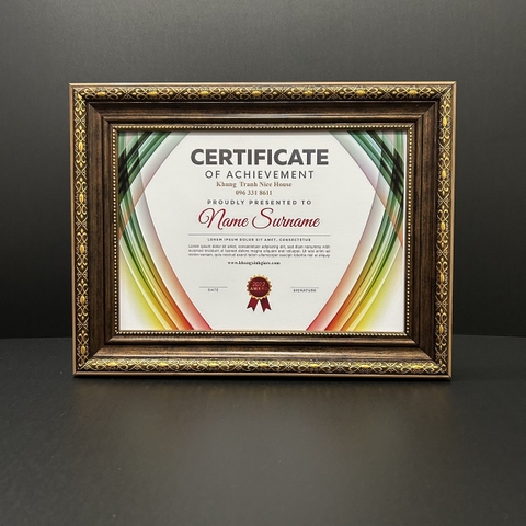 Khung Bằng Khen Nâu Cổ Điển B128