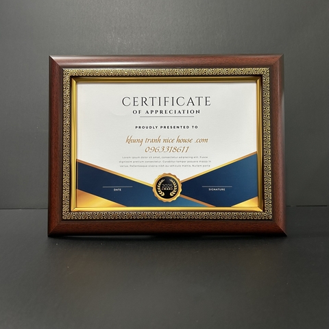 Khung Bằng Khen Nâu Hoa Văn F5HV