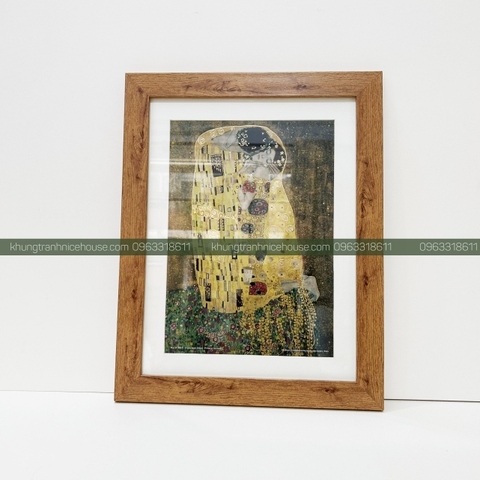 Khung Gỗ Viền Bo Giấy Trắng 071G