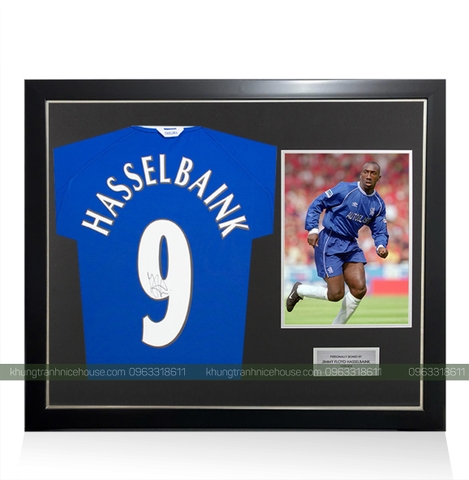 Khung áo thun xanh Hasselbaink khung đôi