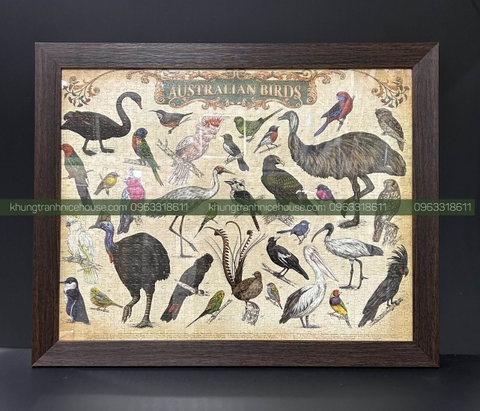 Khung Tranh Ghép Hình F5V Gỗ Đậm