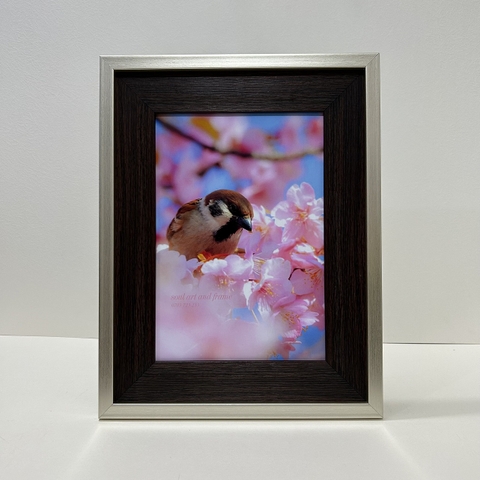 Khung Mix Vân Nâu Chỉ Bạc F5VF1B