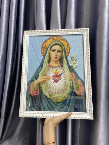 Khung Tranh Thêu Đức Mẹ 518TVS