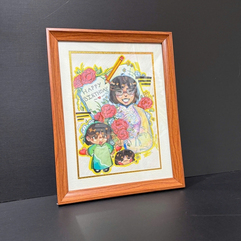 Khung Bo Trắng Chỉ Vàng CVG