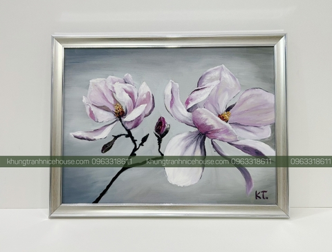 Khung tranh sơn dầu hoa mộc lan khung 205s