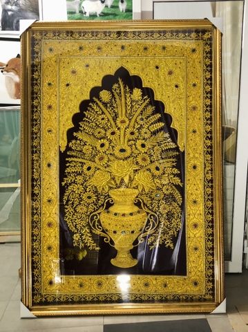 Khung Tranh Du Bai Vàng Đồng Đẹp