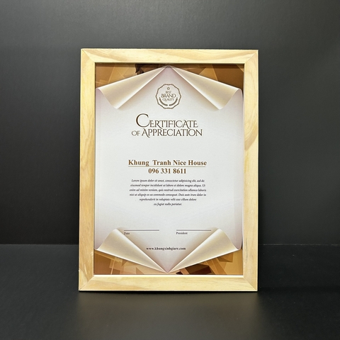 Khung Bằng Khen Gỗ Mộc