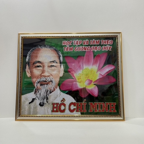 Khung Tranh Đính Đá Bác Hồ 3707B