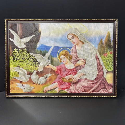 Khung Tranh Thêu Đức Mẹ 518N