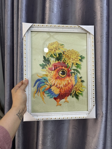 Khung Tranh Đính Đá Con Gà 518TVS