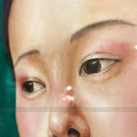 Tranh màu nước chân dung thiếu nữ