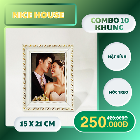 Sale off 10 khung 15x21cm khung bạc 518TV