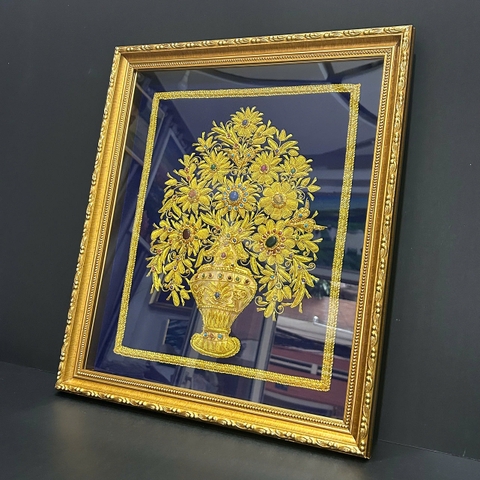 Khung Tranh Du Bai Vàng Đồng Đẹp