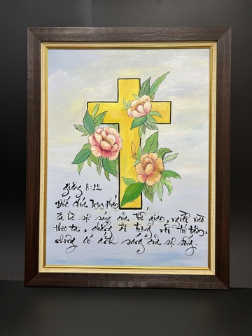 KHUNG ĐÔI TRANH THƯ PHÁP F5V SD