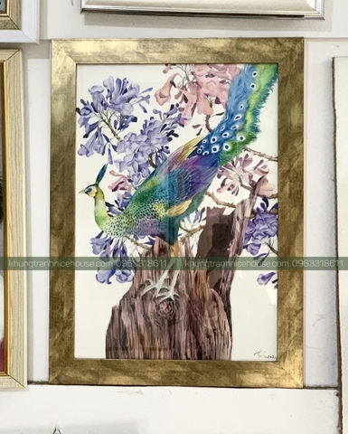 Khung tranh màu nước sang trọng 5011 vàng xước