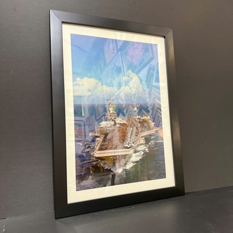 KHUNG GỖ ĐEN 071D VIỀN BO TRẮNG 