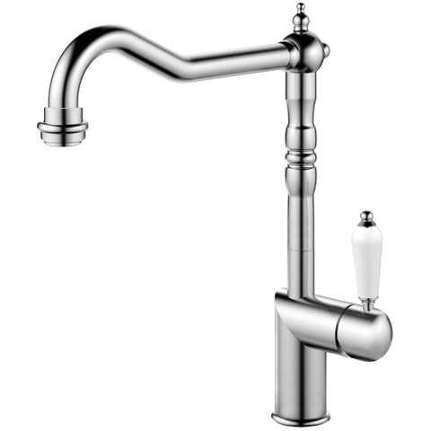 Nivito CL-100 STAINLESS STEEL KITCHEN FAUCET WHITE PORCELAIN HANDLE