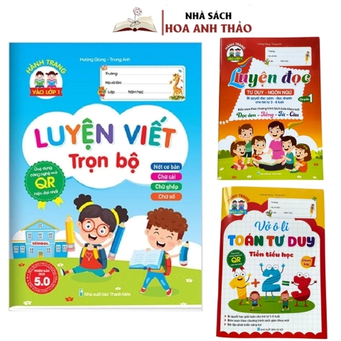 Combo 3 Quyển Luyện Viết 5.0, Luyện Đọc Tư Duy, Vở Ô Li Toán Tư Duy - Hương Giang - Trung Anh