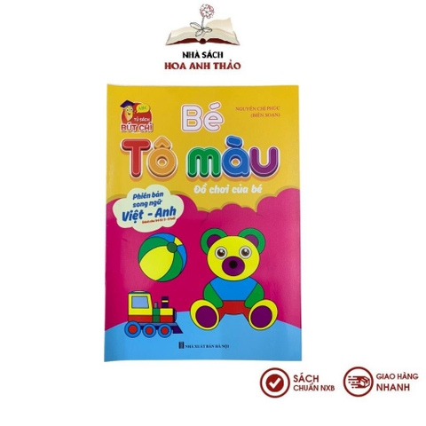 Sách Bé Tô Màu Phiên Bản Song Ngữ Việt Anh 3-6 Tuổi Nhiều Chủ Đề