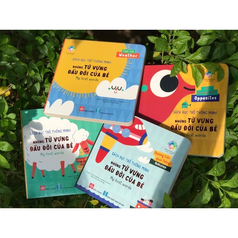Combo 4 quyển  Đục trổ thông minh Những từ vựng đầu đời của bé song ngữ Việt Anh cho bé dưới 6 tuổi