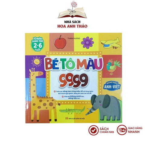 Sách - Bé tô màu 9999 song ngữ Anh Việt cho bé 2-6 tuổi