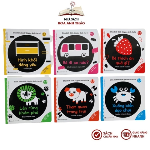 Sách - Ehon kích thích thị giác dành cho bé 0-3 tuổi, chất liệu giấy chống thấm nước