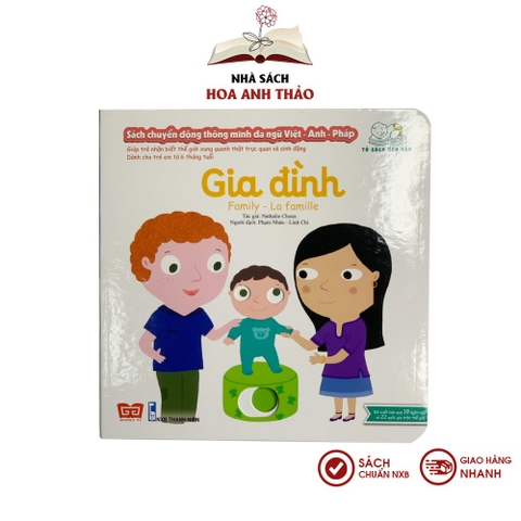 Sách chuyển động tương tác - Đa ngữ Anh Việt Pháp chủ đề Family Gia đình