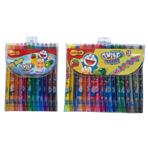 Bút sáp vặn (xoay) ColorKit 12 màu TCR-C04/DO