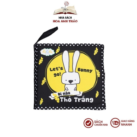 Bộ sách vải cho bé Đi Nào Thỏ Trắng và thẻ kích thích thị giác Lalala Baby phát triển toàn diện