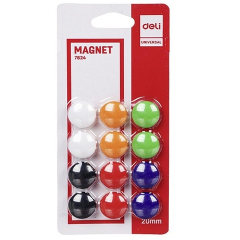 Vỉ nam châm màu dính bảng dạy học Deli 7824