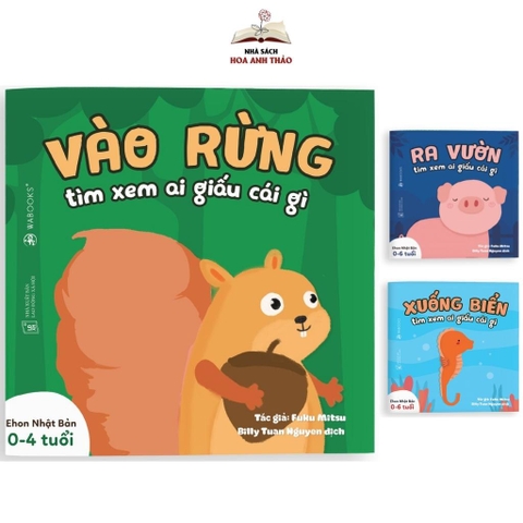 Sách Ehon Nhật Bản - Ai giấu cái gì song ngữ Việt Anh cho trẻ từ 0-4 tuổi (Combo 3 cuốn)
