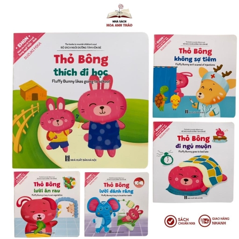 Sách - Bộ Ehon Kĩ Năng Sống Thỏ Bông Song Ngữ Việt Anh Có File Quét Mã QR