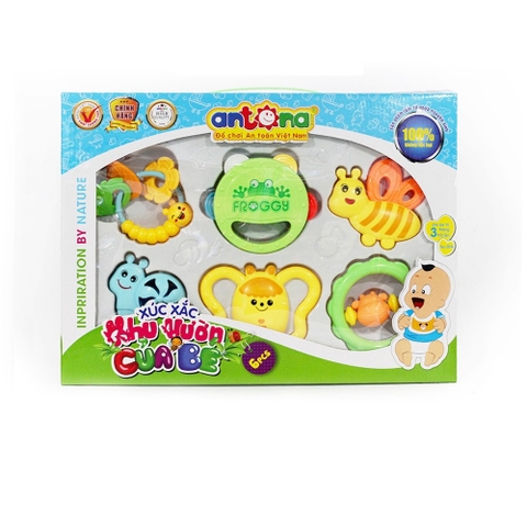 Đồ chơi hộp 6 xúc xắc Antona lục lạc hình động vật