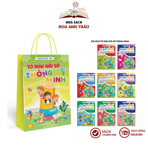 Sách - Tô màu nối số thông minh song ngữ anh việt