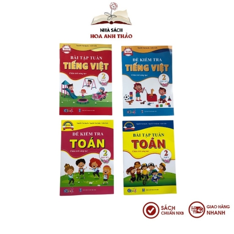 Sách - Combo Bài Tập Tuần và Đề Kiểm Tra Toán và Tiếng Việt 2 - Chân trời sáng tạo - Học Kì 1