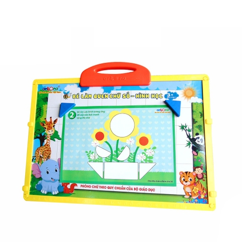 Đồ chơi Bảng nam châm Antona: Bé làm quen với chữ số hình học và vỉ chữ cái