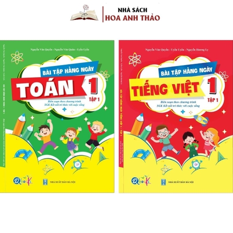 Combo Bài tập hàng ngày lớp 1 -TOÁN,TIẾNG VIỆT- bộ KẾT NỐI- TẬP 1