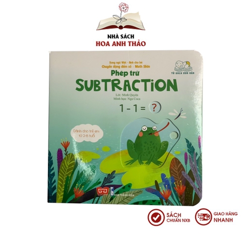 Sách tương tác - song ngữ Việt Anh chuyển động đếm số Math Slide: Phép trừ