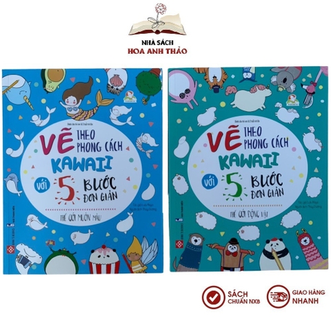 Sách Vẽ theo phong cách kawaii với 5 bước đơn giản dành cho trẻ từ 3 tuổi trở lên