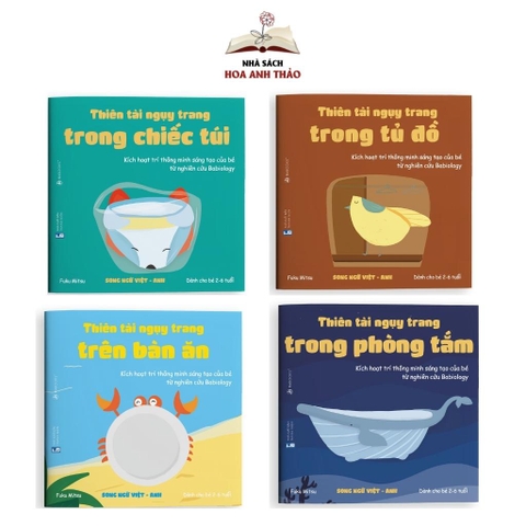 Sách Ehon - Thiên Tài Ngụy Trang song ngữ Việt Anh kèm file nghe quét mã QR - Dành cho trẻ 2-6 tuổi