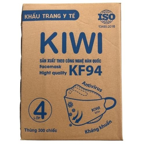 Khẩu trang KF94 KIWI (set 50 chiếc) Chống Bụi Mịn Sản Xuất theo công nghệ Hàn Quốc