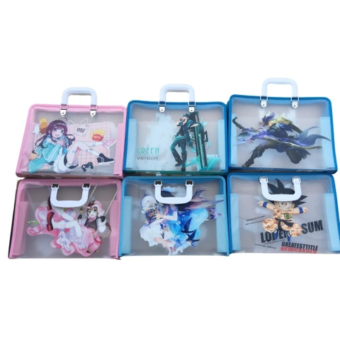 Cặp nhựa có quai xách, 2 ngăn cho bé