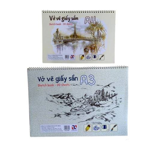 giấy vẽ màu nước chuyên dụng A3, A4 giấy màu kem