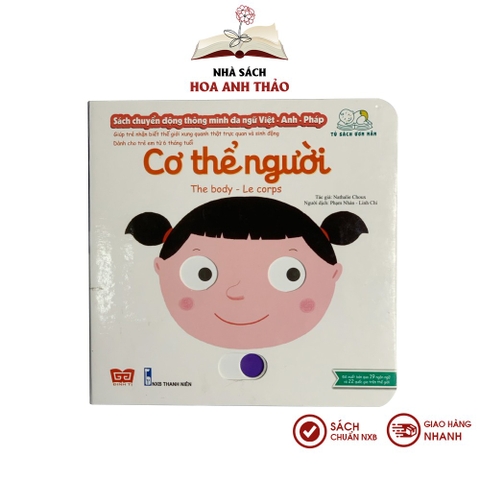 Sách chuyển động tương tác - Đa ngữ Anh Việt Pháp chủ đề The body Cơ thể người